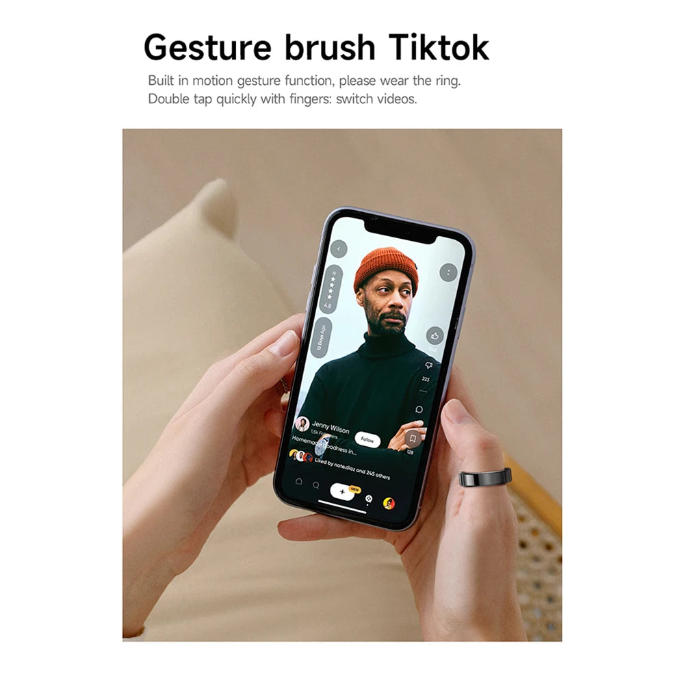 SR09 Smart Fitness Ring for Men Women Health Tracker Bluetooth 